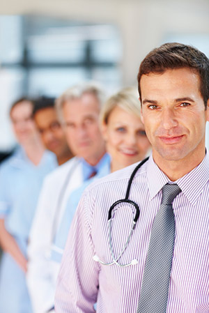 Doctors in a hallway